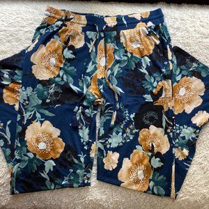 Stars Above Navy Blue with Floral Pajama Pant